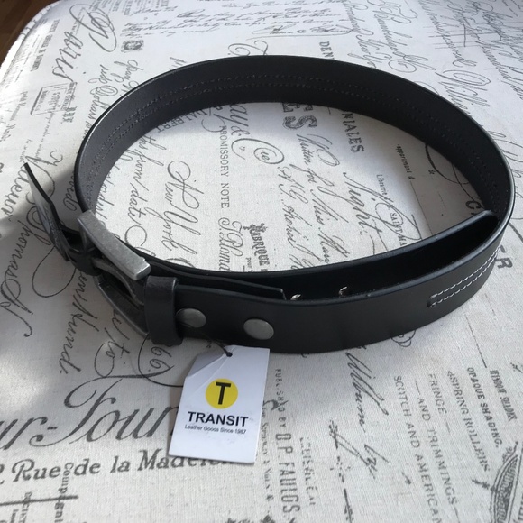 Stylish Black Leather Belt by Transit - Picture 1 of 5